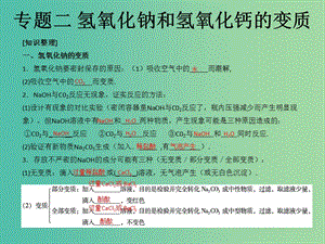 中考化學知識點沖刺 專題二 氫氧化鈉和氫氧化鈣的變質(zhì)復習課件.ppt