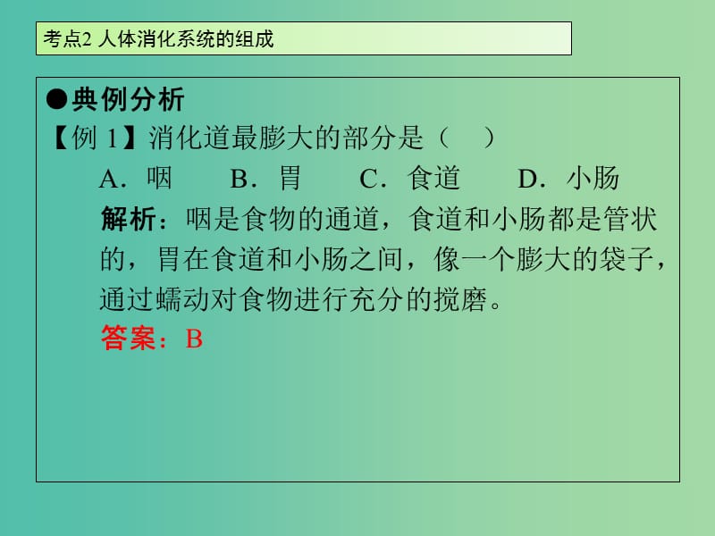 中考生物 第4单元 考点2 人体消化系统的组成课件 新人教版.ppt_第3页