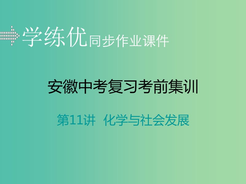 中考化学考前集训复习 第11讲 化学与社会发展习题课件 新人教版.ppt_第1页