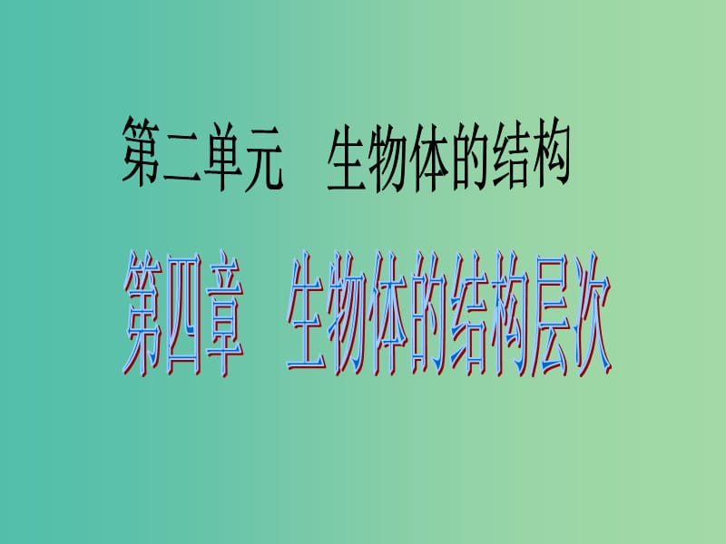 中考生物 考点梳理复习 第二单元 第四章 生物体的结构层次课件.ppt_第1页