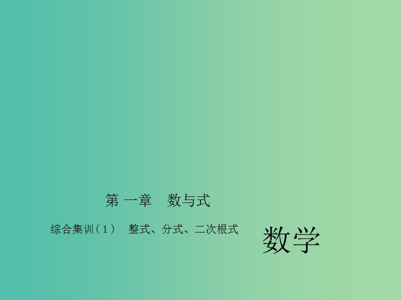 中考数学考点总复习 综合集训1 整式、分式、二次根式课件 新人教版.ppt_第1页