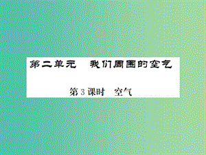 中考化學(xué)一輪復(fù)習(xí) 夯實基礎(chǔ) 第2單元 第3課時 空氣課件 新人教版.ppt