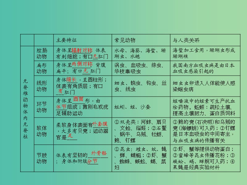 中考生物 第5单元 生物圈中的其他生物（第17讲 动物的主要类群）习题课件.ppt_第3页