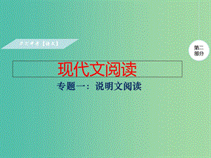 中考語文復(fù)習(xí) 第二部分 現(xiàn)代文閱讀 專題一 說明文閱讀課件.ppt