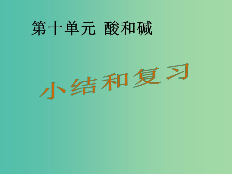 九年级化学下册 第10单元 酸和碱小结与复习课件 （新版）新人教版.ppt_第1页