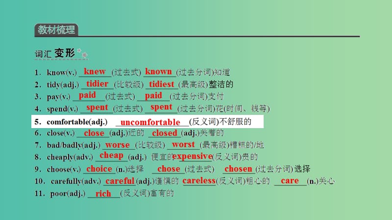 中考英语 第一篇 话题三 Personal environment（周围环境）复习课件.ppt_第3页