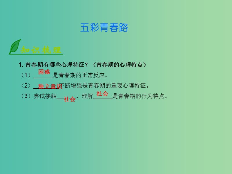 八年级政治上册 1.1.2 五彩青春路课件 北师大版.ppt_第1页