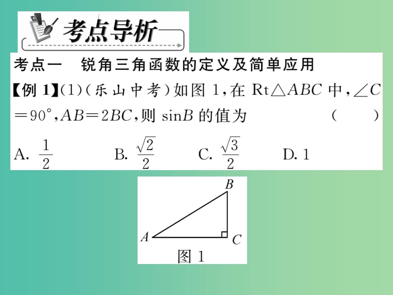 九年级数学下册 专题复习五 解直角三角形课件 （新版）新人教版.ppt_第2页