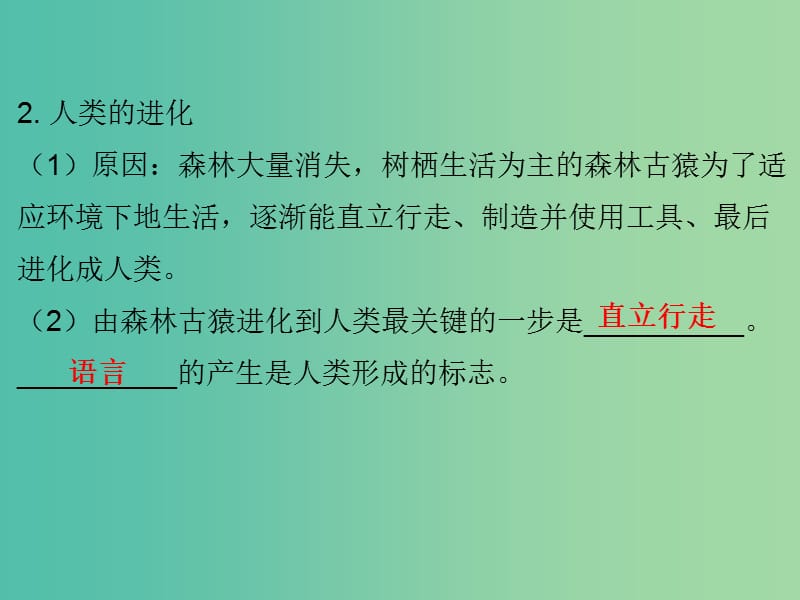 中考生物总复习 第四单元 第一章 人的由来课件.ppt_第3页