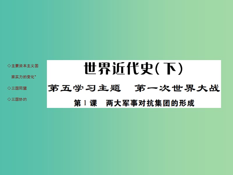 九年级历史下册 第1课 两大军事对抗集团的形成知识梳理课件 川教版.ppt_第1页