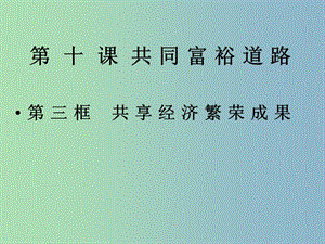 九年級政治全冊 10 走共同富裕之路課件 蘇教版.ppt