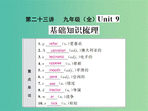 中考英語(yǔ) 基礎(chǔ)知識(shí)梳理 第二十三講 九全 Unit 9課件 人教新目標(biāo)版.ppt