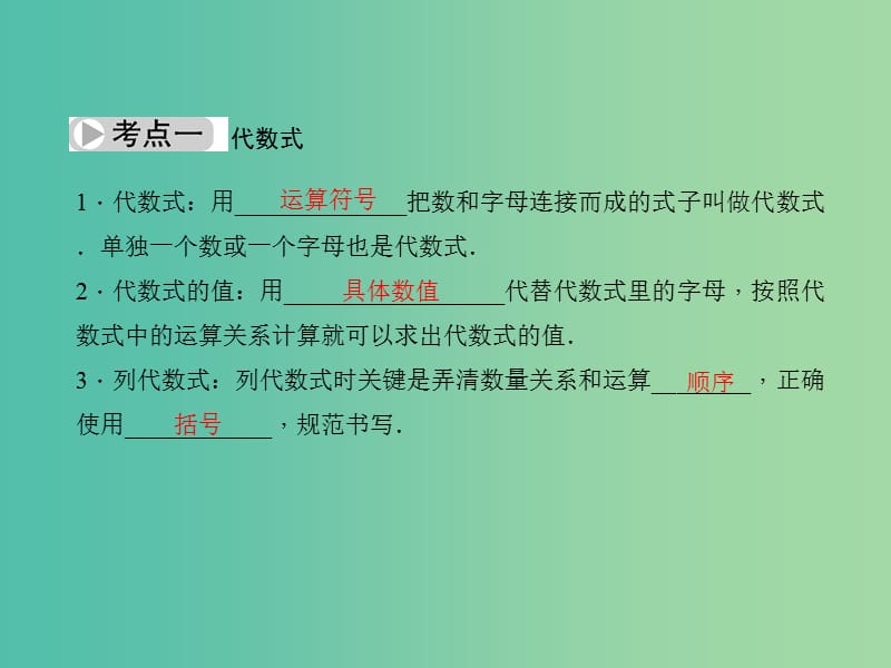 中考数学总复习 第一章 数与式 第3节 整式与因式分解课件.ppt_第2页