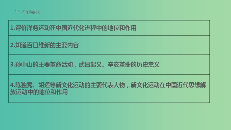 中考历史 第二部分 中国近代史 第七讲 近代化的探索复习课件 新人教版.ppt_第1页