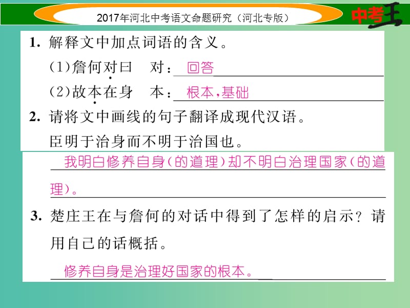 中考语文总复习 第一编 古诗文阅读梳理篇 专题三 课外文言文阅读突破（三）谏言谋略篇课件.ppt_第3页