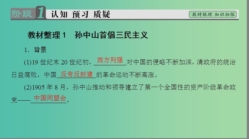 高中历史 专题4 20世纪以来中国重大思想理论成果 1 孙中山的三民主义课件 人民版必修3.ppt_第3页