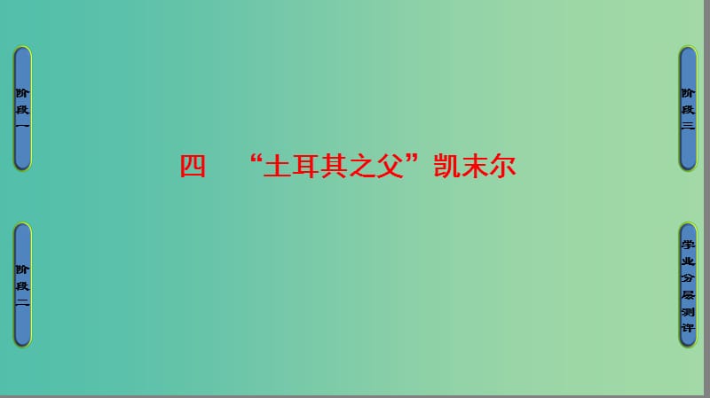 高中历史 专题4 亚洲觉醒的先驱 4“土耳其之父”凯末尔课件 人民版选修4.ppt_第1页