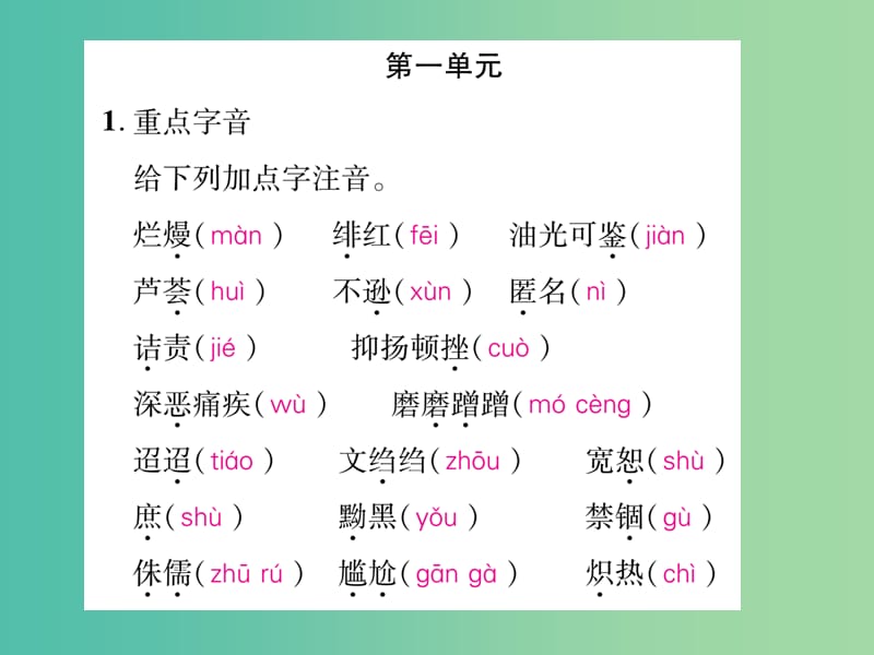 八年级语文下册 专题复习一 字音、字形课件 （新版）新人教版.ppt_第2页