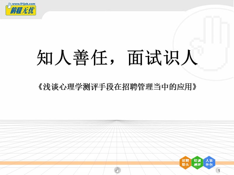 HR在招聘中必学的心理手段：知人善任-面试识人.ppt_第1页