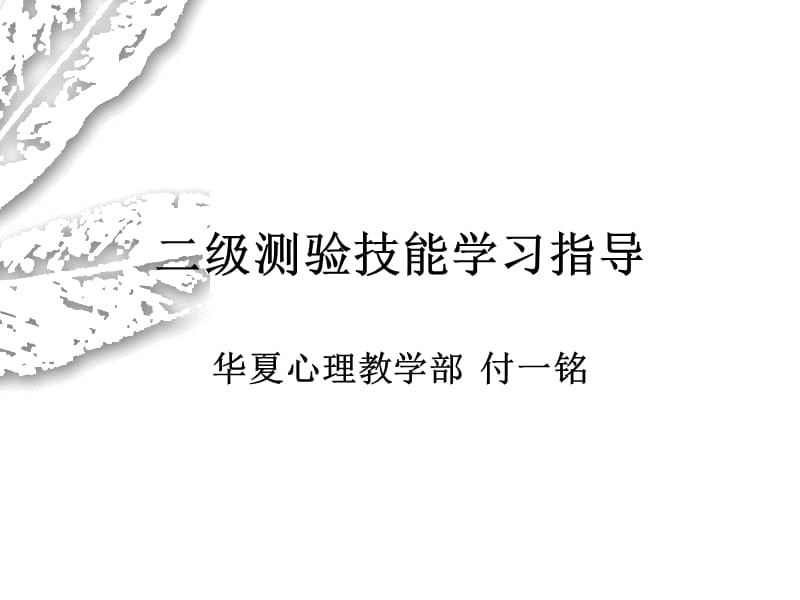 心理咨询师考试测验技能串讲.ppt_第1页