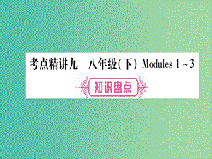 中考英語 第一篇 教材系統(tǒng)復習 考點精講9 八下 Modules 1-3課件 外研版.ppt