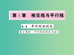 七年級(jí)數(shù)學(xué)下冊(cè) 4.4 平行線的判定 第1課時(shí) 平行線的判定方法1課件 （新版）湘教版.ppt