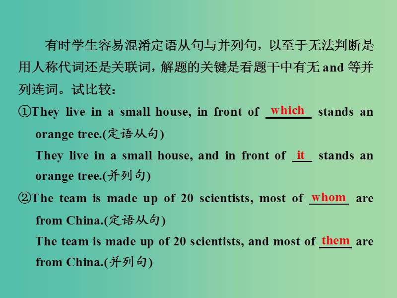 高三英语二轮复习 第一板块 语法填空与短文改错 第7讲 三大从句掌握好三步判定“跑不了”课件.ppt_第2页