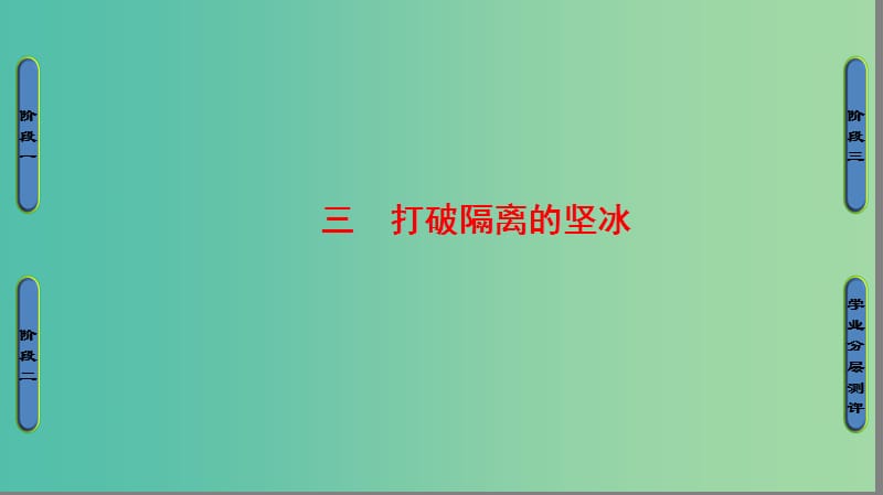 高中历史 专题8 19世纪以来的文学艺术 3 打破隔离的坚冰课件 人民版必修3.ppt_第1页