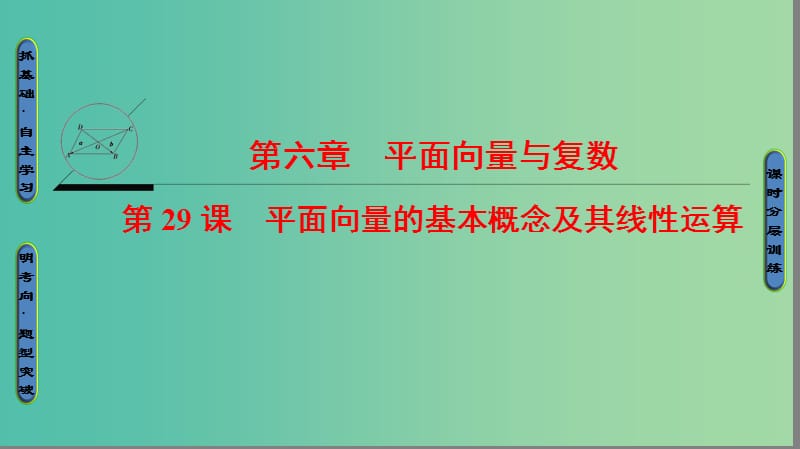 高考数学一轮复习第六章平面向量与复数第29课平面向量的基本概念及其线性运算课件.ppt_第1页