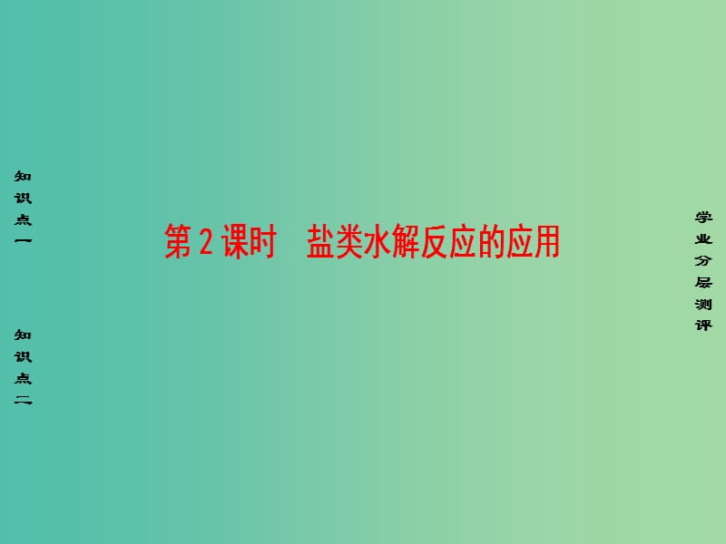 高中化学专题3溶液中的离子反应第3单元盐类的水解第2课时盐类水解反应的应用课件苏教版.ppt_第1页