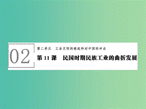 高中歷史 第二單元 工業(yè)文明的崛起和對(duì)中國(guó)的沖擊 2.11 民國(guó)時(shí)期民族工業(yè)的曲折發(fā)展課件 岳麓版必修2.ppt