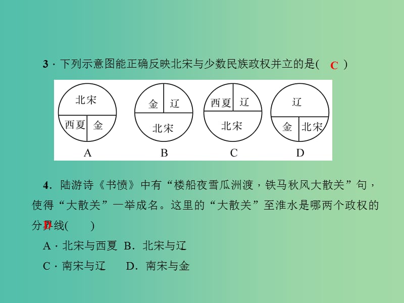 七年级历史下册 第二单元 辽宋夏金元时期% 民族关系发展和社会变化过关自测课件 新人教版.ppt_第3页