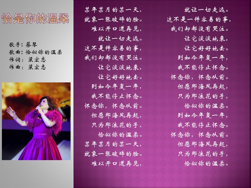 蔡琴上海演唱会恰是你的温柔.ppt_第3页