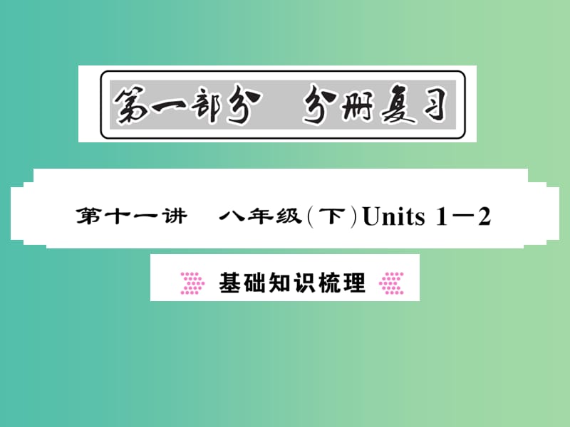 中考英语总复习 第一部分 分册复习 第11讲 八下 Units 1-2基础知识梳理课件 人教新目标版.ppt_第1页