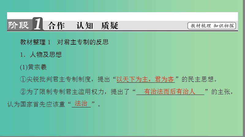 高中历史 专题1 民主与专制的思想渊源 3 近代中国对民主的理论探索课件 人民版选修2.ppt_第3页