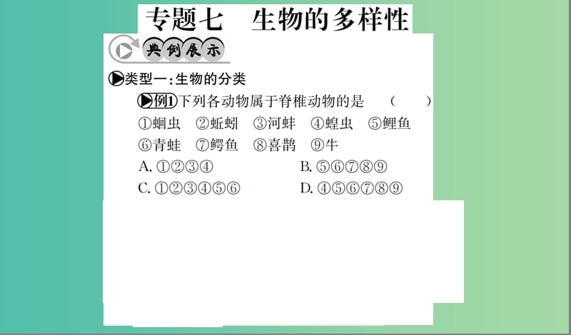 中考生物 专题综合突破 专题七 生物的多样性课件.ppt_第1页