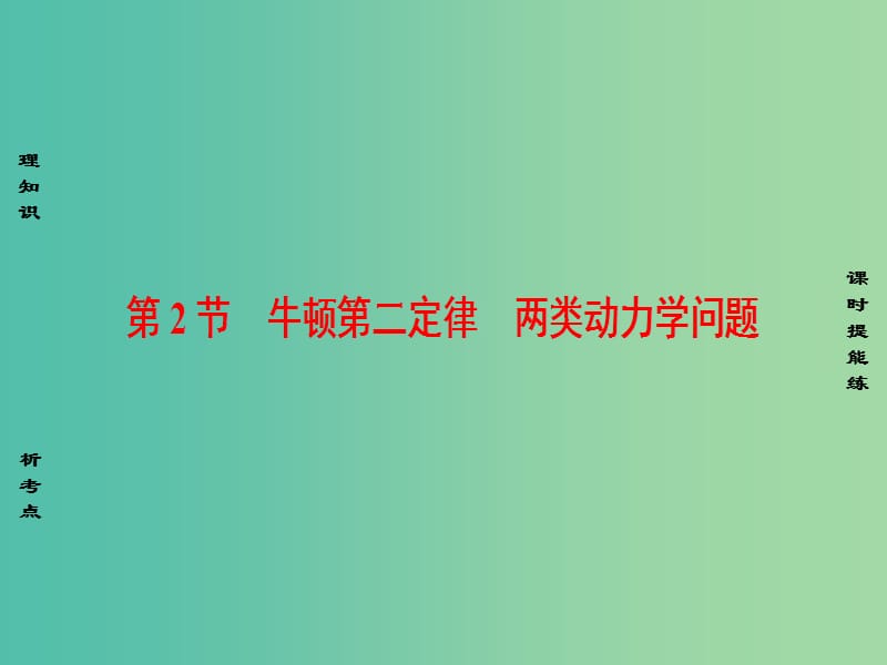 高考物理一轮复习第3章牛顿运动定律第2节牛顿第二定律两类动力学问题课件.ppt_第1页