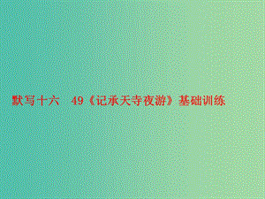 中考語文 基礎(chǔ)訓(xùn)練 默寫十六 49《記承天寺夜游》復(fù)習(xí)課件.ppt