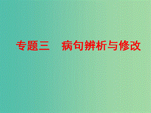 中考語文 專題三 病句辨析與修改復(fù)習(xí)課件 新人教版.ppt