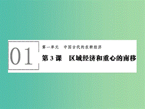 高中歷史 第一單元 中國(guó)古代的農(nóng)耕經(jīng)濟(jì) 1.3 區(qū)域經(jīng)濟(jì)和重心的南移課件 岳麓版必修2.ppt