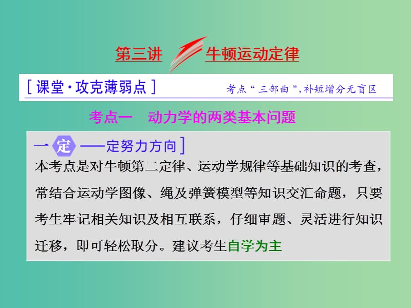 高三物理二轮复习 第一部分 专题一 力与运动 第三讲 牛顿运动定律课件.ppt_第1页