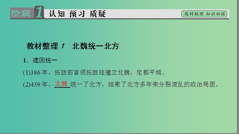 高中历史 第2单元 古代历史上的改革（下）第5课 北魏孝文帝改革与民族融合课件 岳麓版选修1.ppt_第3页