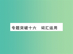 中考英語(yǔ) 第二篇 中考專題突破 第一部分 語(yǔ)法專題突破十六 詞匯運(yùn)用課件 人教新目標(biāo)版.ppt