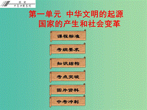 中考歷史總復習 第一部分 中國古代史 第一單元 中華文明的起源 國家的產(chǎn)生和社會變革課件.ppt