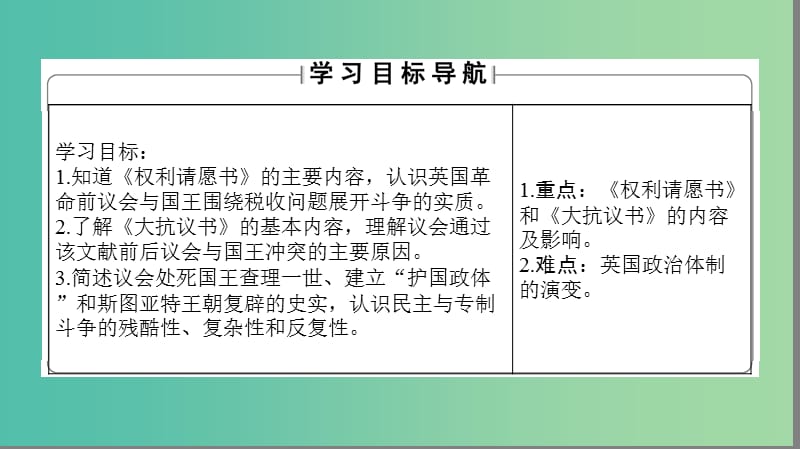 高中历史 第2单元 民主与专制的搏斗 第4课 英国资产阶级革命课件 岳麓版选修2.ppt_第2页