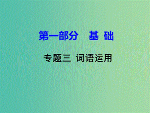 中考語文試題研究 第一部分 基礎(chǔ) 專題三 詞語運用課件.ppt