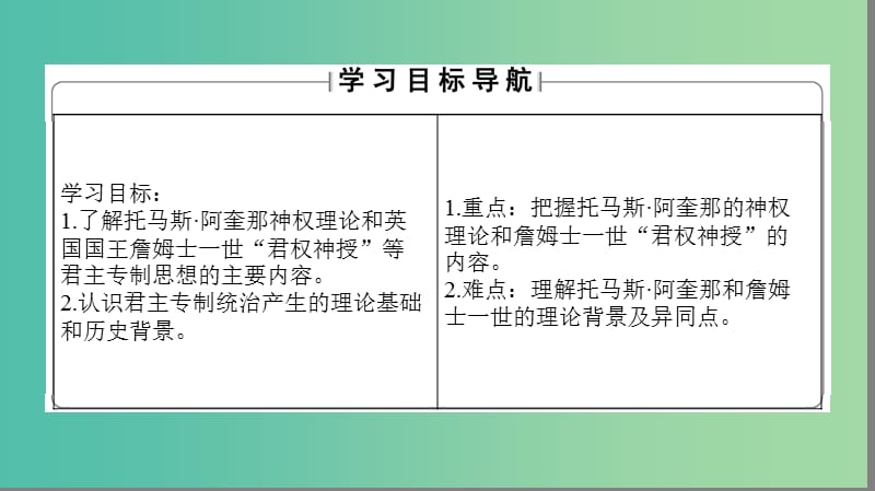 高中历史 专题1 民主与专制的思想渊源 1 欧洲君主专制理论的构建课件 人民版选修2.ppt_第2页