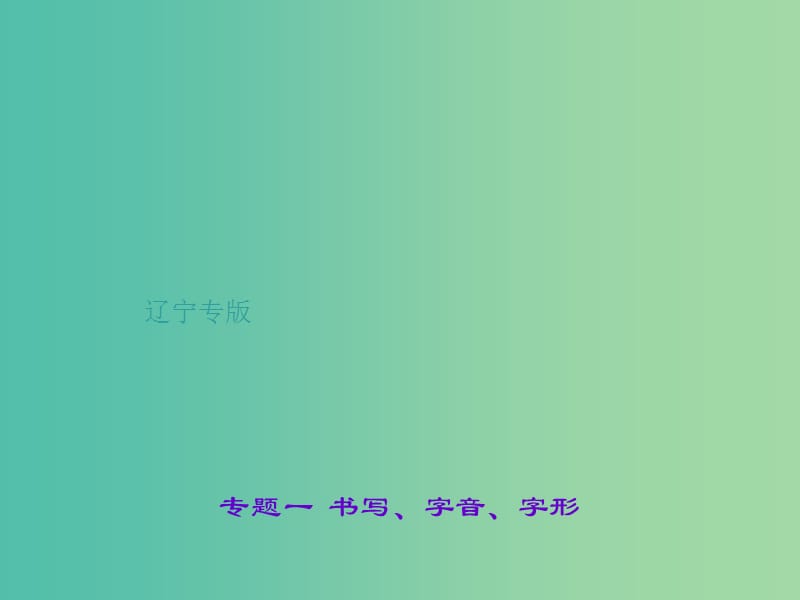 中考语文 第2部分 积累与运用 专题一 书写、字音、字形课件 新人教版.ppt_第1页