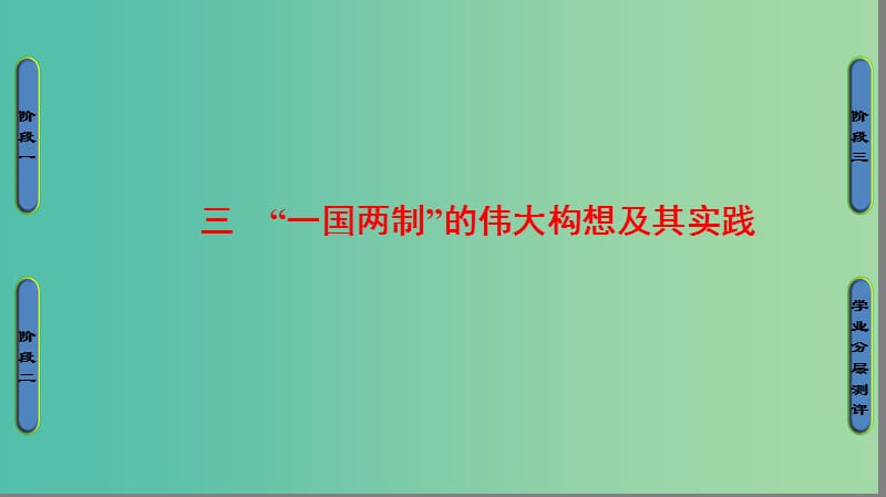 高中历史 专题4 现代中国的政治建设与祖国统一 3“一国两制”的伟大构想及其实践课件 人民版必修1.ppt_第1页