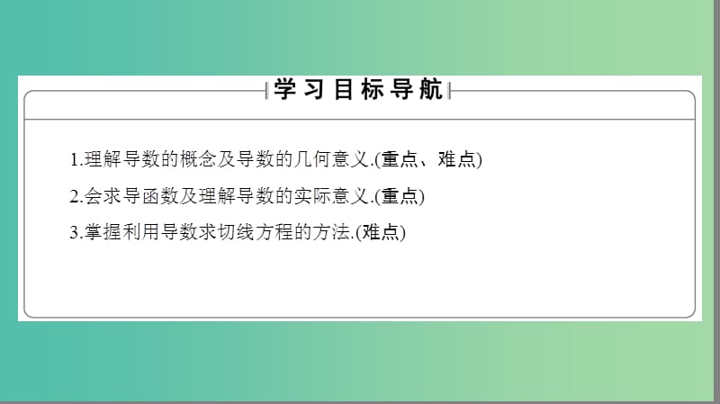 高中数学第二章变化率与导数2.2.1导数的概念2.2.2导数的几何意义课件北师大版.ppt_第2页